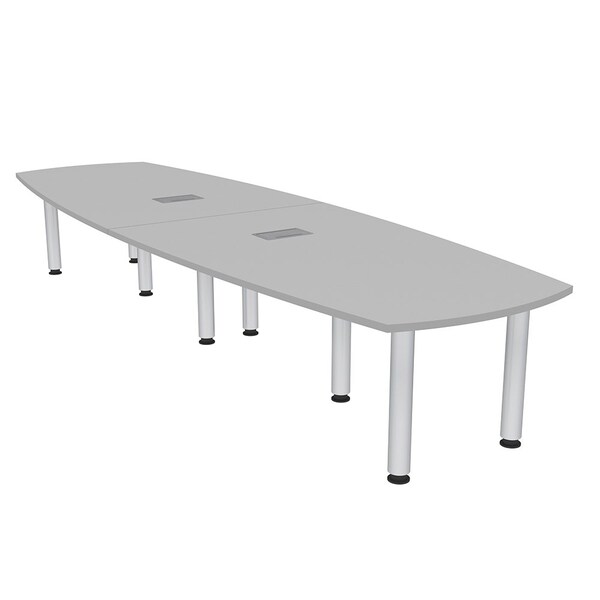 45 in W, 145 in L, 29 in H, Engineered Wood Top, Grey